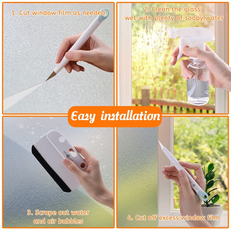 HTVRONT Window Film Kit - 4 Pcs Window Privacy Film