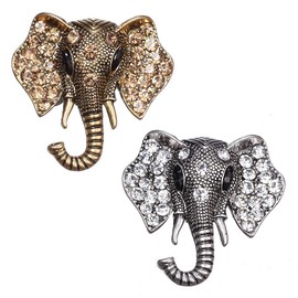 2pcs Elephant Animal Brooch Pins Set for Women Crystal Elephant Corsage Brooches Pin for Unisex Vintage Brooch Pin Jewelry
