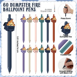 Sayglossy 60 Sets Dumpster Fire Gifts Funny Ballpoint Pens and Bookmarks Employee Emotional Support Appreciation Gifts Bulk for Office Coworkers Staff Team