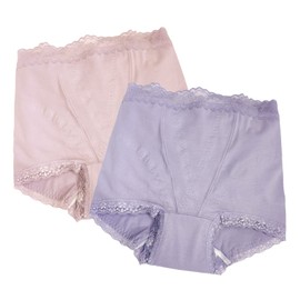 YUMEHAN Pelvic Floor Support Shorts, With Absorbent Belt, Pull Up, Pelvic Support, Cotton, Cotton, Set of 2 colors