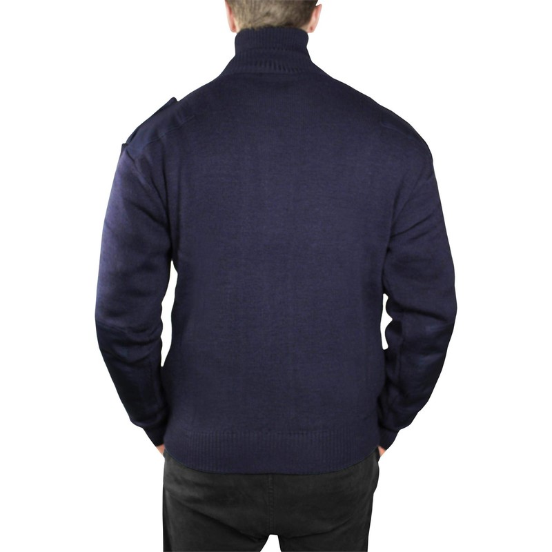normani German Army Cardigan with Full Zip and High Wool