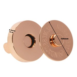 Mini Skater Magnetic Button Clasp Snaps for Sewing Craft Bag Clothing Scrapbooking No Tools Required, 6-Pack (18mm, Rose Gold)