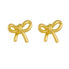 Gold Bow Earrings for Women Gold Silver Bow Earrings Bow Tie Earrings for Holiday Cute Earrings Ribbon for women Gifts (Gold3)