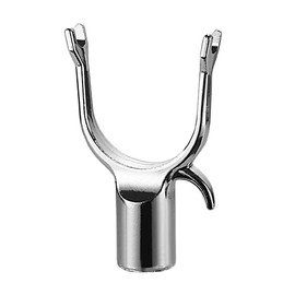 1 Piece U-Shaped Metal Utility Hook for Closet Pole Metal Hook for High Reach Pole Closet Pole Replacement Hook Long Reach Stick Replacement Metal Fork, for 16mm Diameter Pole, Silver