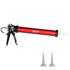 AWF PRO Sausage Caulking Gun, 20 oz Foil Pack and 10 oz Cartridge Convertible, 25:1 Thrust Ratio, Aluminum Barrel, Includes 3 Tips