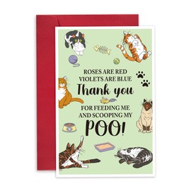 Leinessy Funny Cat Mom Mothers Day Card, Cat Dad Fathers Day Card, Hilarious Birthday Card for Cat Mom Cat Dad