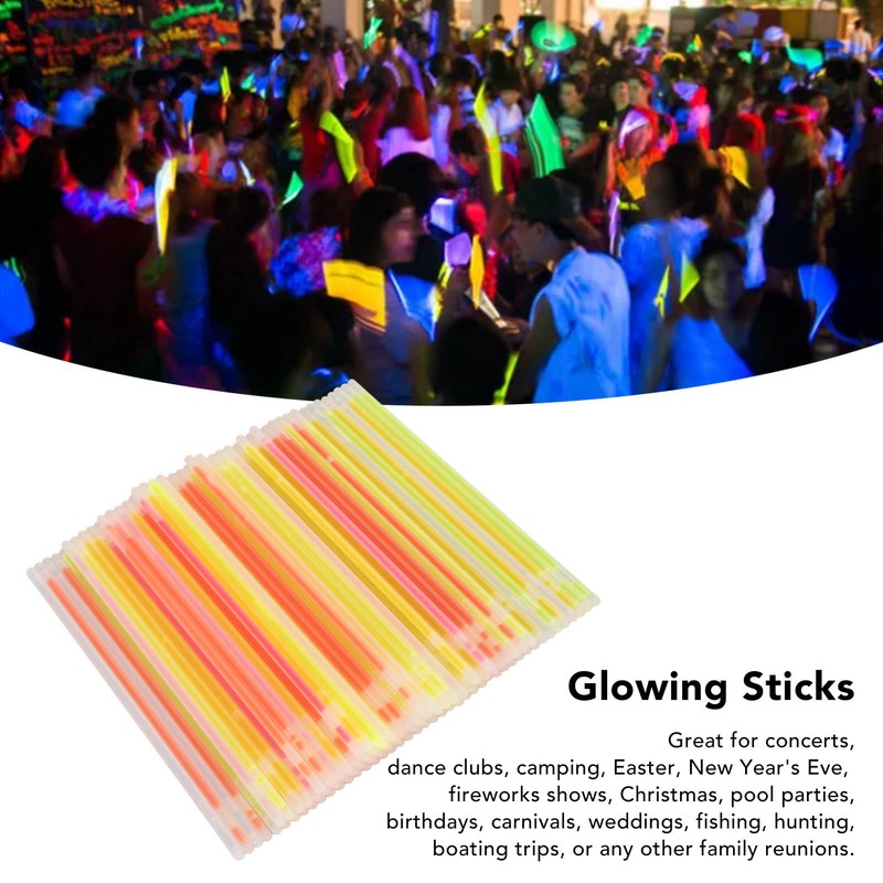 100PCS Glow Sticks Safe Waterproof Light Sticks Glow in The