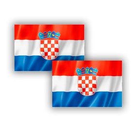 Croatia Flag 90 cm x 150 cm, Large Flag with Pole Loop and Laces for Fastening, Lightweight Flag, Flag for Sports, Football, Buildings (Croatia 2pcs)