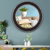 CHLOE's Reflection Vertical Hanging Black-Wood Finish Circle Framed Wall Mirror