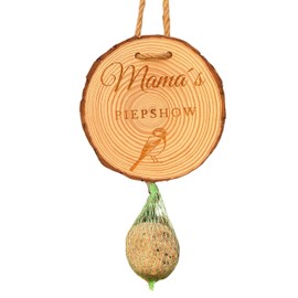 DwieDeko® Geschenk für Mama Garten | Geschenke für Frauen Geburtstag | Muttertag | Geschenkidee witzig | Piepshow Meisenknödelhalter Holz (Mama)