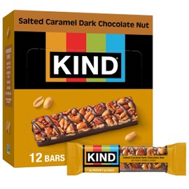 KIND Nut Bars, Salted Caramel & Dark Chocolate Nut, Healthy Snacks, Gluten Free, Low Sugar, 6g Protein, 12 Count
