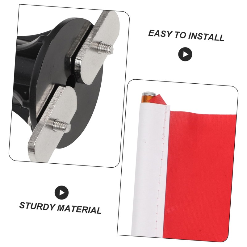 KICHOUSE Kayak Accessory Folding Flag Pole Safety Flag Bright Conspicuous