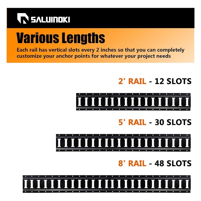 SALUINOKI 2ft E Track Rails 4 Pack Tie Down Etrack