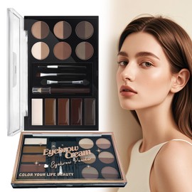Makeup Kit Eyebrow Powder Eyeshadow Palette, Eyebrow Powder Eyebrow Colour Palette Eyebrow Powder Multifunctional Makeup Palette for Natural Eyebrows Long Lasting Easy to Use