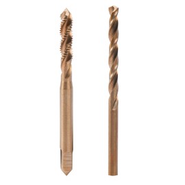 M2.5 x 0.45 Spiral Flute Tap and 2.1mm Twist Drill Bit Set, Metric M35 Cobalt High Speed Steel Machine Threading Screw Thread Tap Tool for Stainless Steel
