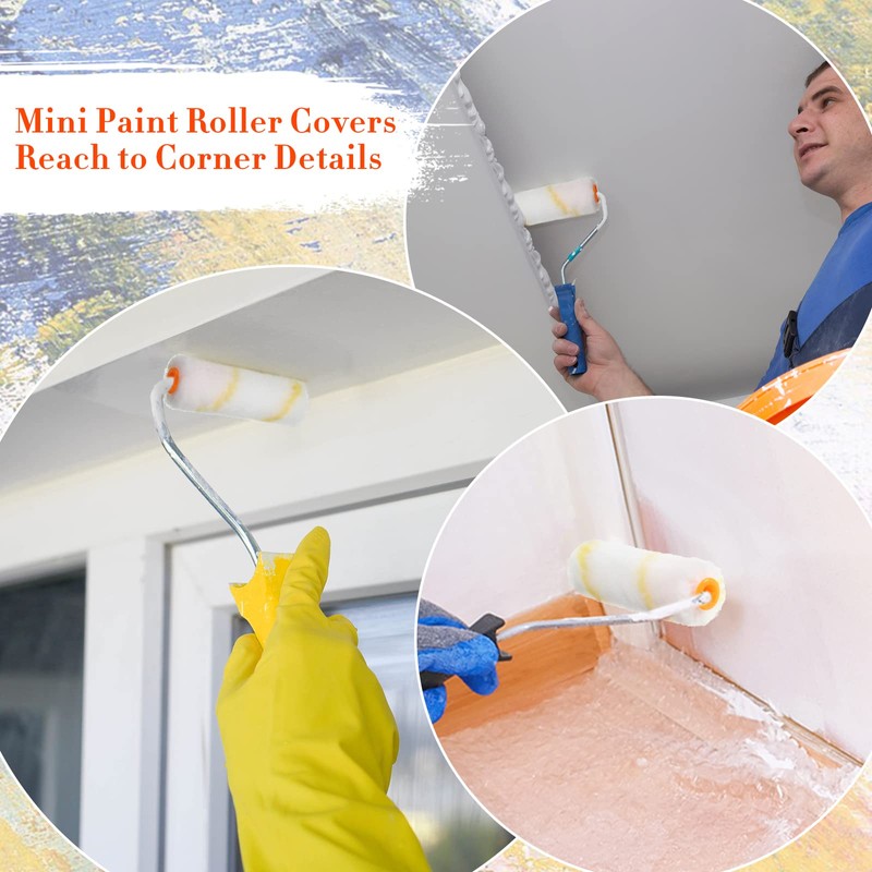 Nuogo 150 Pcs 4 Inch Mini Paint Roller Cover 1/2"