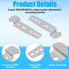 2pcs Undercounter Dishwasher Mounting Bracket, 5001DD4001A Silver Side Under Counter