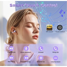 Auriculares Inalámbricos Deportivos Bluetooth 5.4, Auriculares con Clip Ergonómicos, audifonos de Oído Abierto Diseño Ultra Liviano, Compatible para iOS Android