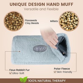 REVIX Microwavable Hand Muff with Natural Seeds Fillings, Heat Wrap Microwave Hand Warmer for Winter, Quick Heat Pad for Fingers