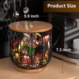 Coffee Pod Holder Large Capacity Black K Cup Holder Organizer for Counter - Coffee Bar Accessories Decor Station for Pods, Espresso, Capsules, Creamer(MC-Black)