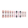 24Pcs 3D Handmade Press on Nails Short Square Fake Nails