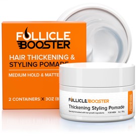 FOLLICLE BOOSTER Hair Growth Pomade - 1 Pack, Infused with Thinning Combating Ingredients, Water-based Cream Formulation, Ethically Sourced, Medium Hold Matte for Men, Styling