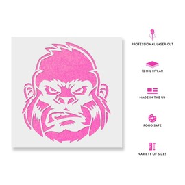 Gorilla Stencil - Chimp Stencil, Stencil of Gorilla, Monkey Stencils, Animal Stencil, Gorillas Stencil