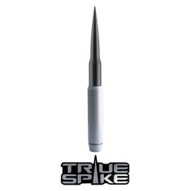 TRUE SPIKE 9 inch White Gunmetal TIP PENETRATOR Fat Bullet Antenna Anti-Theft + Copper Coil Heavy Gauge CNC Machined Billet Aluminum Short Compatible with Harley Davidson Touring Model Tour PAK ONLY