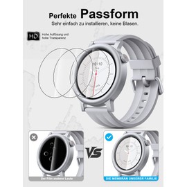 daunke Pack of 3 Screen Protectors Compatible with CMF Nothing Watch 3 Pro Smart Watch, Transparent Tempered Film, Full Coverage, Anti-Scratch, No Bubble, Easy Installation