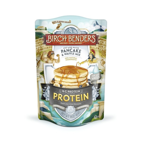 Birch Benders, Protein Pancake and Waffle Mix with Whey Protein, Just Add Water, 16 oz