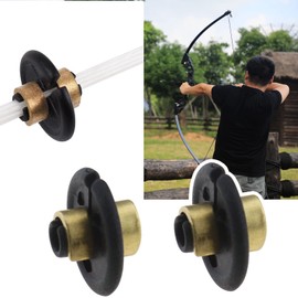 VGOL 2 Sets Kisser Buttons Fit For All Types of Bows Compound Recurve Archery Buckle With 4PCS Copper Anchor Clips, Black Golden