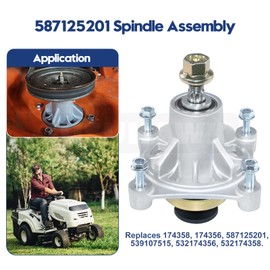 GUSUHAWK Pre-Greased 587125201 Mandrel Assembly Replaces Husqvarna 532174356, 539107515, 587125201 Craftsman 174358, 174356 for Husqvarna Z246 Spindle, RZ4623, RZ46i, RZ5424 Lawn Mowers