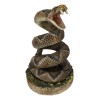 Realistic Ferocious Attacking Diamondback Rattlesnake in Coiled Posture Figurine