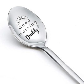 Gift Spoons for Daddy from Daughter Son Good Morning Daddy Spoon for Dad Father Christmas Birthday Gifts for Daddy Father's Day Dad Gifts for Daddy Ice Cream Gifts Spoon