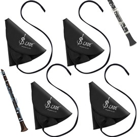 Yinder 4 Pcs Clarinet Swab Cloth Clarinet Cleaner Cleaning Cloth Swab for Inside Tube Suitable Piccolo Flute Sax Saxophone(Black)