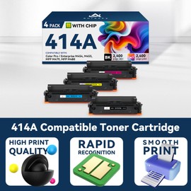 414A Toner Cartridge 4 Pack Compatible Replacement for HP 414A 414X Toner Cartridges Works with HP Color Laserjet Pro MFP M479fdw M479fdn M479dn M479 M454dw M454dn M480f M455dn Printer Ink | W2020A