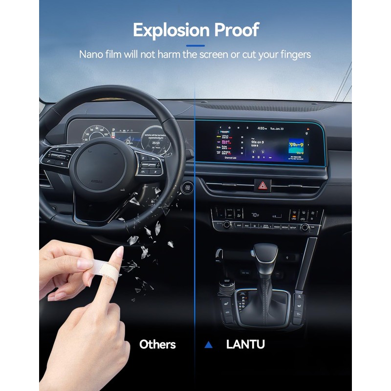 LANTU 2PCS Car Screen Protector for 2024 2025 Kia Seltos