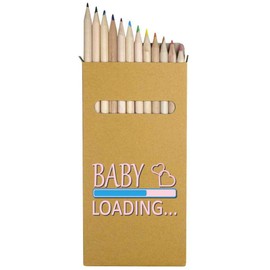 Azeeda 12 x 'Baby Girl Loading' Long 178mm Coloured Pencils/Pencil Set (PE00071733)