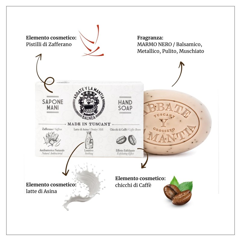 ABBATE Y LA MANTIA: Milk Soap with Coffee Beans -