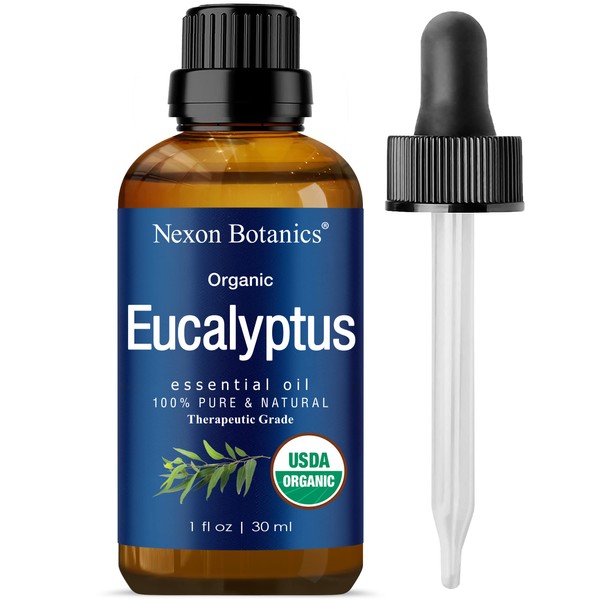 Organic Eucalyptus Essential Oil 30 ml - Pure Eucalyptus Essential Oil for Diffuser - Eucalyptus Oil Essential Oil for Sauna - Essential Oils Eucalyptus - Aceite de Eucalipto - Nexon Botanics