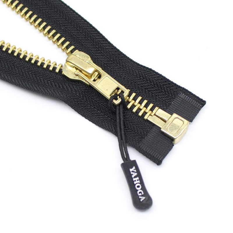 YaHoGa 75 cm Grande Fermetures éclair Métal Séparable Black Fermeture