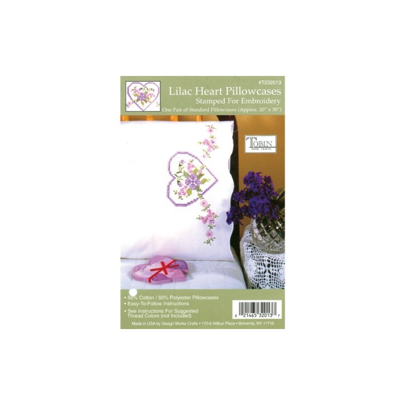 Tobin Stamped Pillowcase Pair Stamped Cross Stitch Kit for Embroidery,
