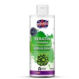 RONNEY Keratin Treatment Conditioner for Fine, Brittle Hair – Salon Hair Conditioner Strengthens & Adds Shine – Rebuilding Keratin Hair Treatment – Hair Thickening Products for Women | 300 ml