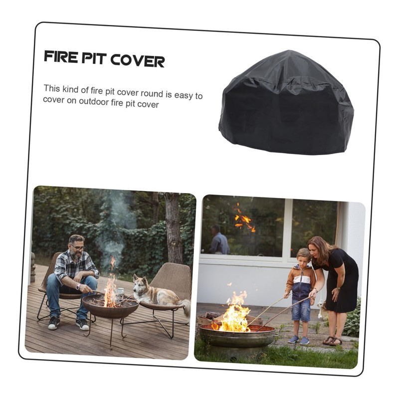 Mipcase Fire Pit Cover Heavy Duty Outdoor Stove Protector Round