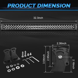Rigidhorse 32 Inch LED Light Bar 300W Double Row Flood & Spot Beam Combo Off Road Lights for Truck SUV ATV UTV 4x4 4WD Boat
