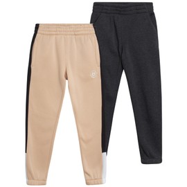 RBX Baby Boys' Active Sweatpants - 2 Pack Basic Active Fleece Jogger Track Pants (Size: 2T-7), Size 4T, Doeskin Griffin