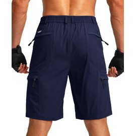 Viodia Men's Hiking Cargo Shorts with 6 Pockets Quick Dry Lightweight Stretch Shorts for Men Outdoor Fishing Golf Shorts Navy