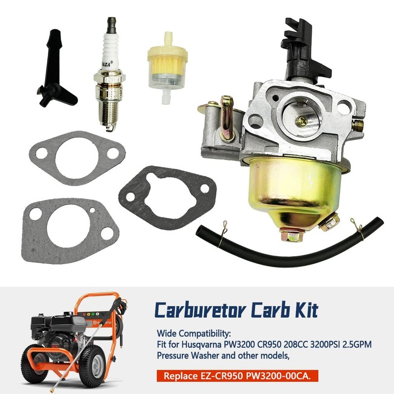 PW3200 Carburetor Compatible with Husqvarna PW3200 CR950 208CC 3200PSI 2.5GPM,