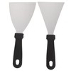 STOBAZA 2Pcs Stainless Steel Cooking Spatula with Plastic Handles Multi