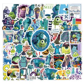 63Pcs Monsters Inc Stickers Pack, Cartoon Comedy Vinyl Waterproof Decals for Water Bottle,Laptop,Phone,Skateboard,Scrapbooking,Journaling Choice for Adults for Birthday Party Favor Supply